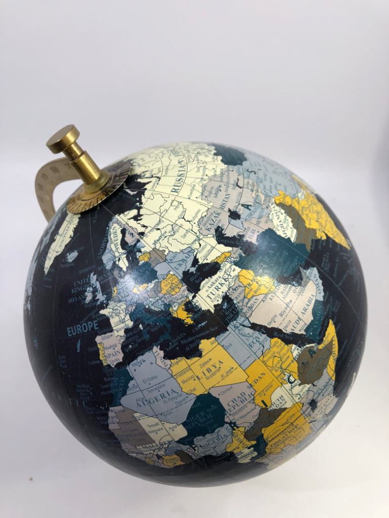 GOLD BASE GLOBE DESK DECOR.