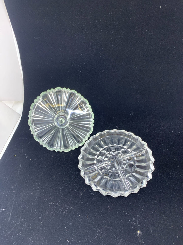 SHALLOW CANDY DISH W LID.