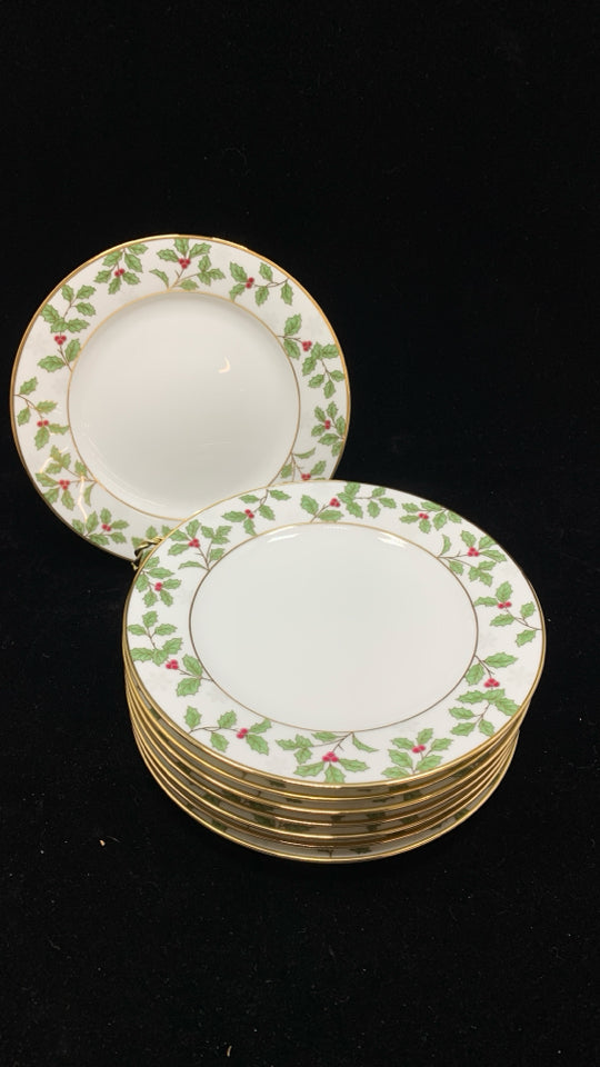 HOLLY & BERRY CHRISTMAS DISH SET SRV FOR 8- NORITAKE.