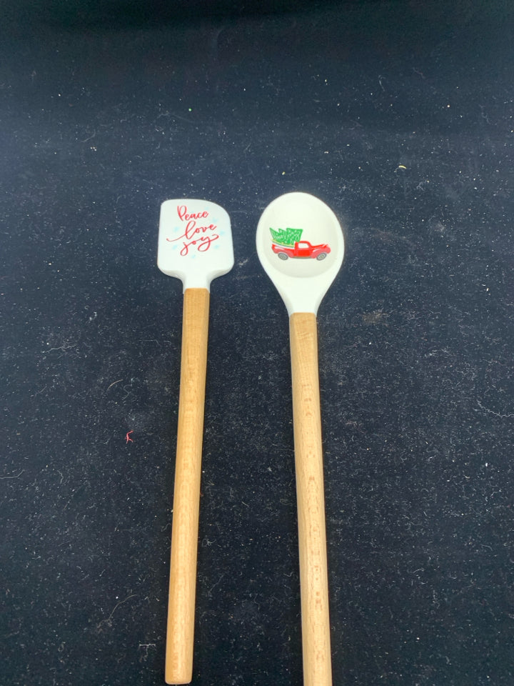 2 PC LOVE PEACE AND JOY SPATULA SET.