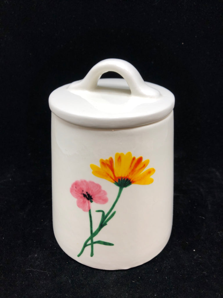 PLACE & TIME FLOWER PAINTED CANISTER.