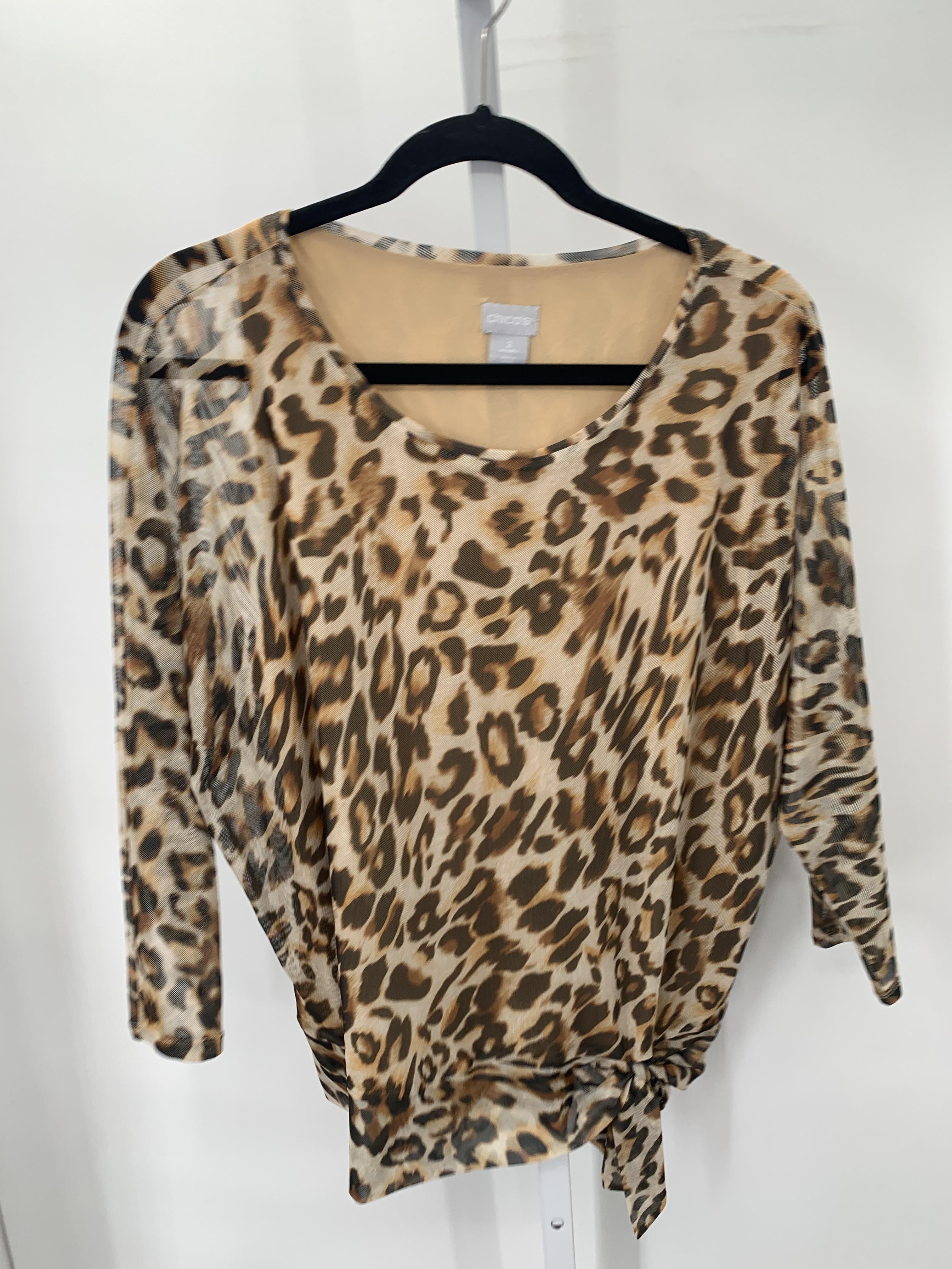 Chico's Size Large Misses 3/4 Sleeve Shirt