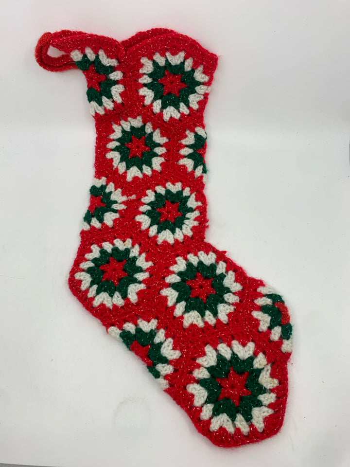 HANDMADE KNIT STOCKING.