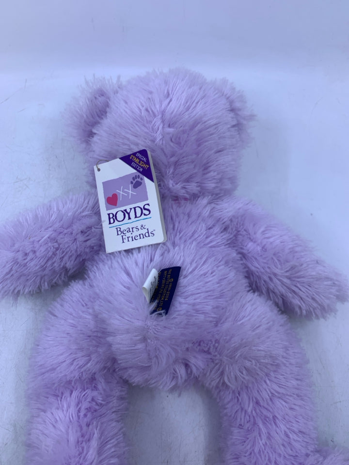LIGHT PURPLE BOYDS BEAR W/ HEAR STAR BOW.