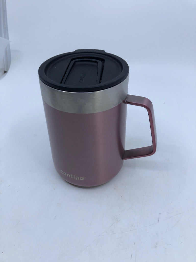 ROSE GOLD CONTIGO TRAVEL MUG W/ HANDLE.