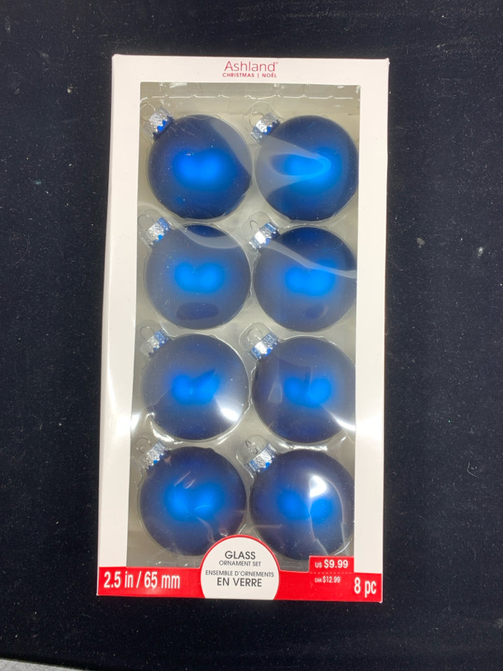 NIB BLUE ORNAMENTS.