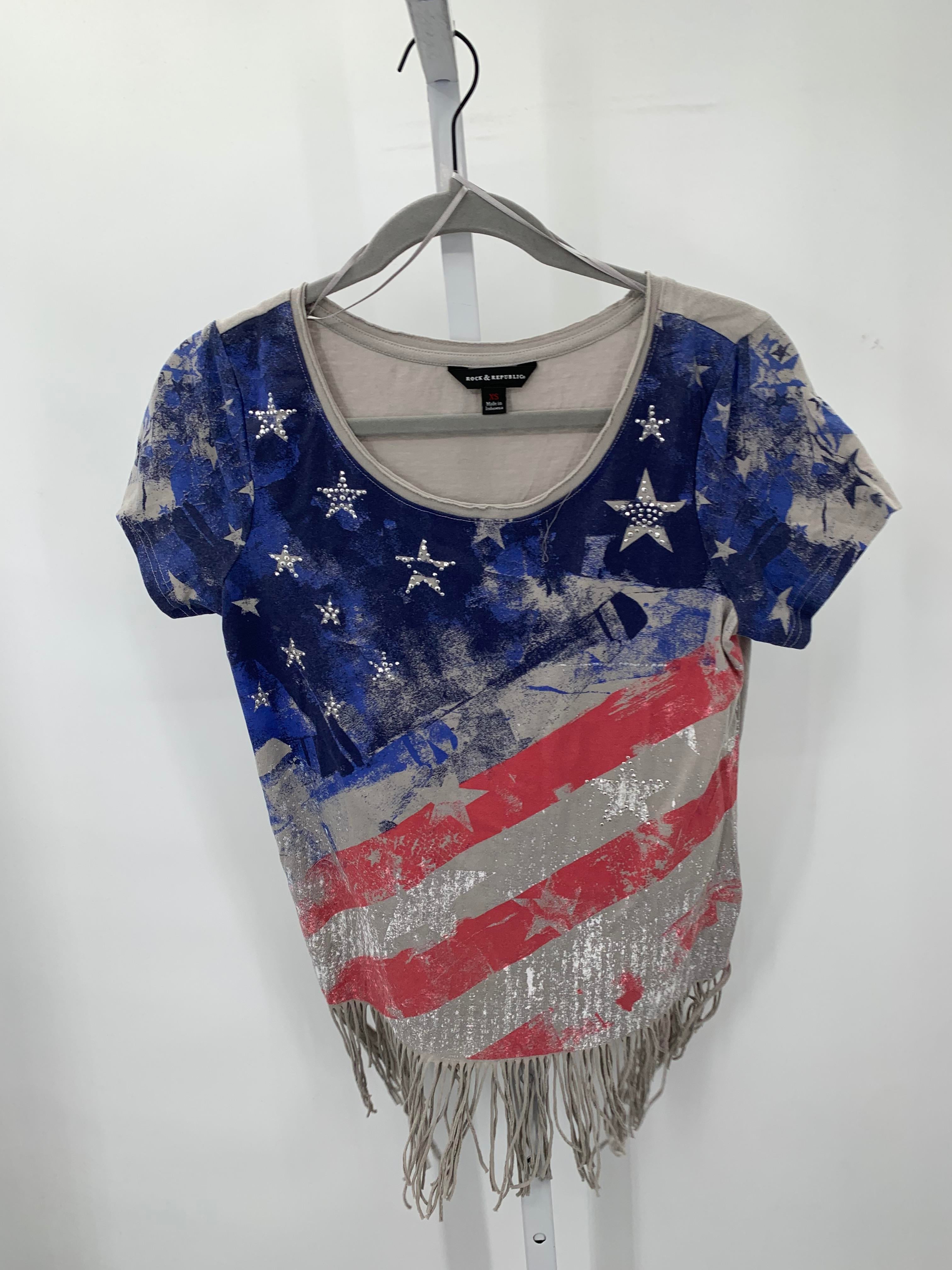 Rock & Republic Size X Small Misses Short Sleeve Shirt