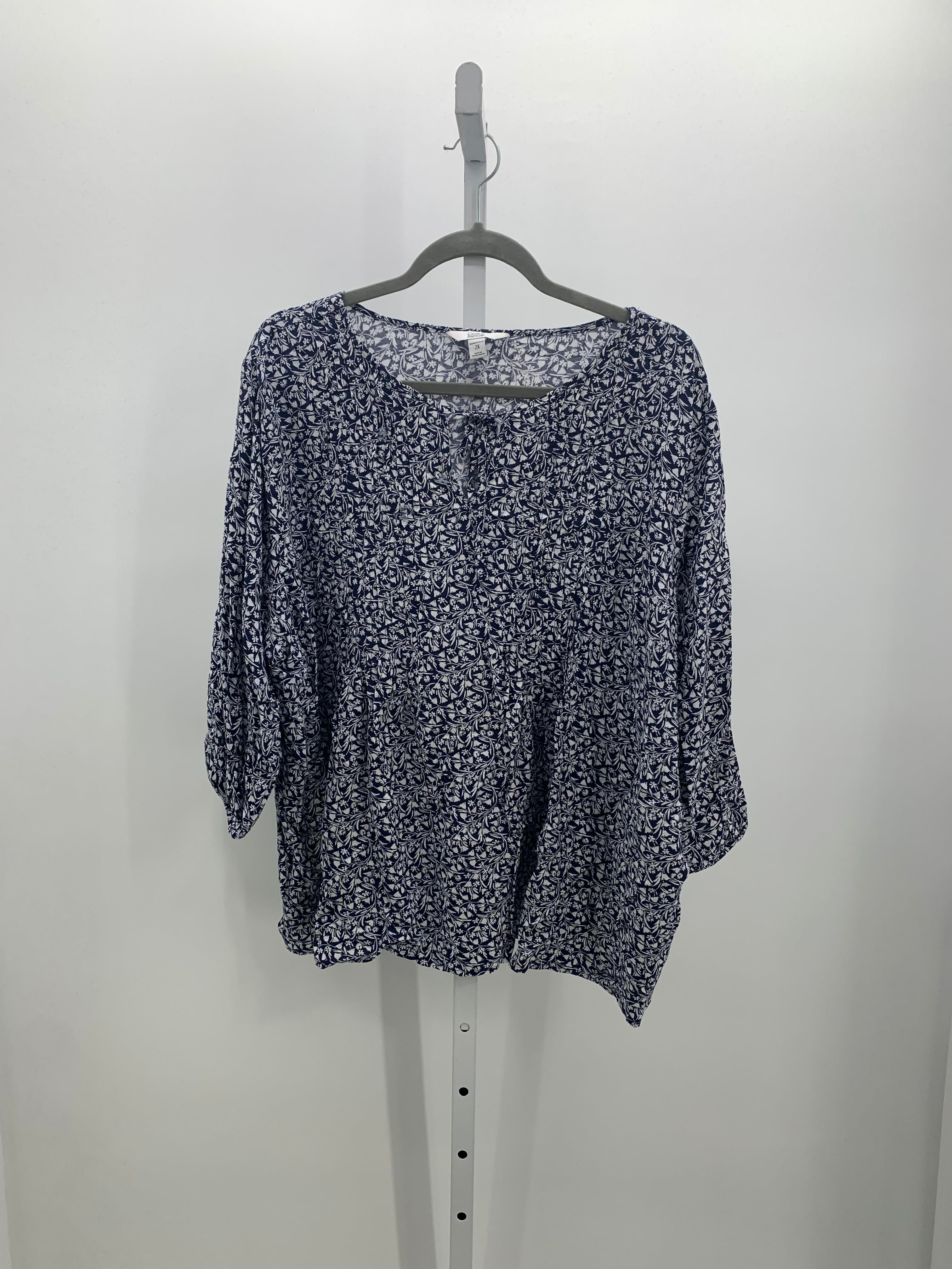 Croft & Barrow Size 2X Womens 3/4 Sleeve Shirt