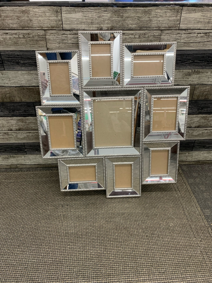 9-SLOT REFLECTIVE PICTURE FRAME.