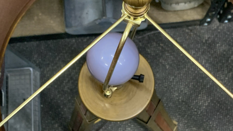 ADJUSTABLE TELESCOPE LEG LAMP W MAP SHADE.