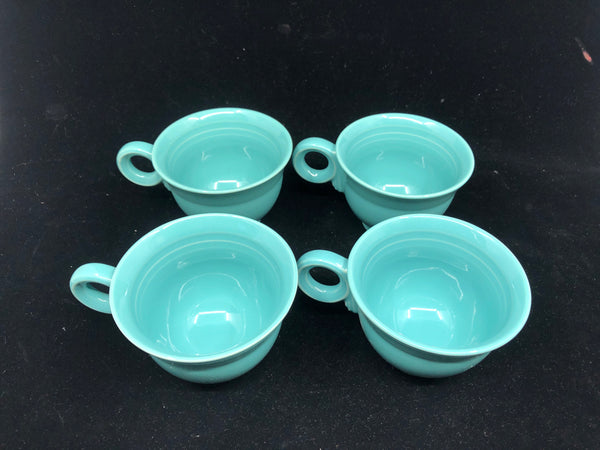 4 TEAL MIKASA MUGS.