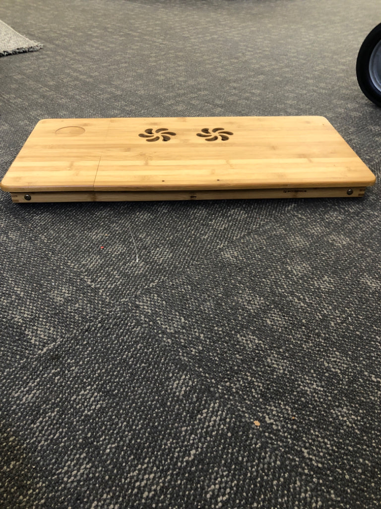 BAMBOO LAP TRAY W/ADJUSTABLE LEGS AND FLIP TOP.