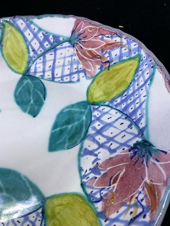 OVAL BLUE  W FRUIT PLATTER.