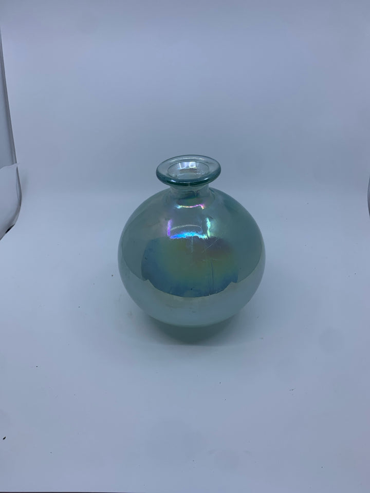 IRIDESCENT BULB VASE.