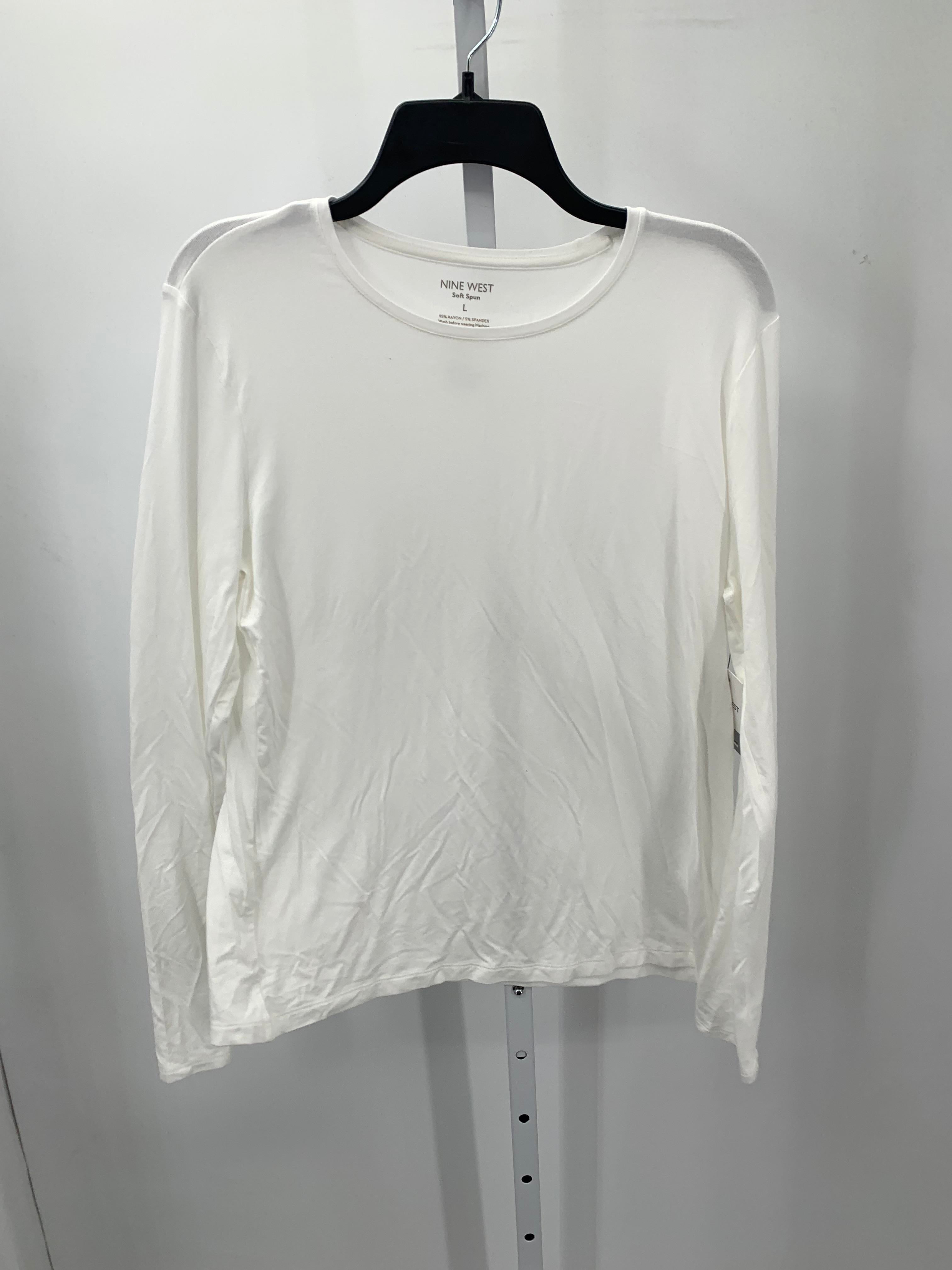 Nine West Size Large Misses Long Sleeve Shirt