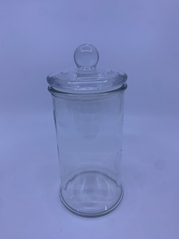 GLASS CANISTER W LID.