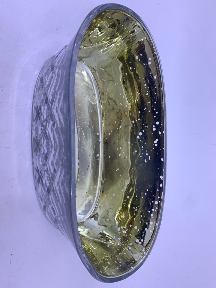 MERCURY CUT GLASS OVAL DISH.
