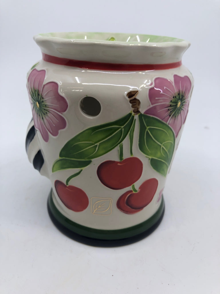 PINK FLOWERS + CHERRIES WAX WARMER- J MCCALL
