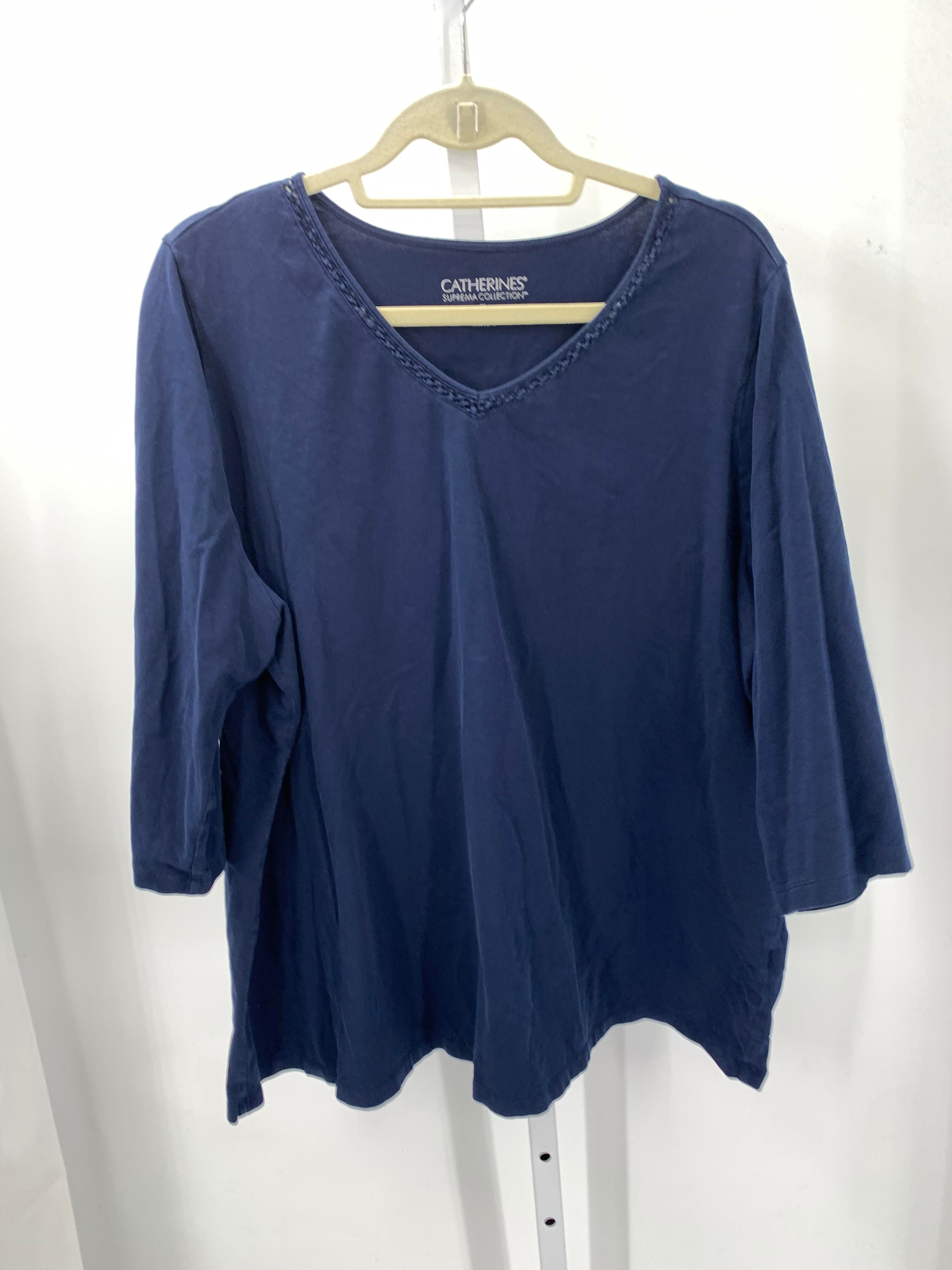 Catherine Size 1X Womens 3/4 Sleeve Shirt