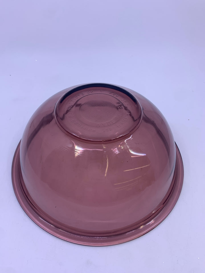 PURPLE PYREX MIXING BOWL.