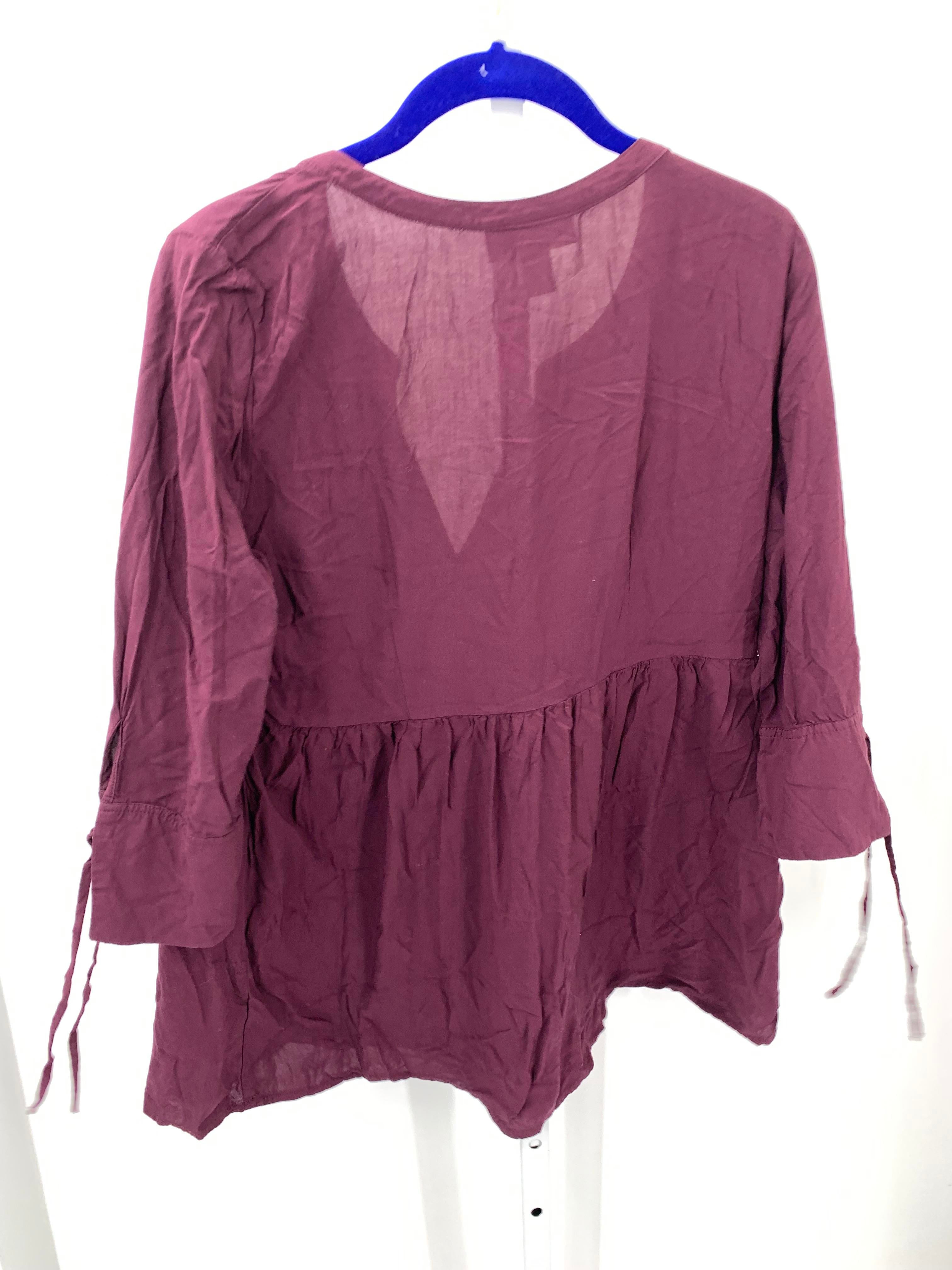 Motherhood Purple Size Medium Maternity 3/4 Sleeve Shirt