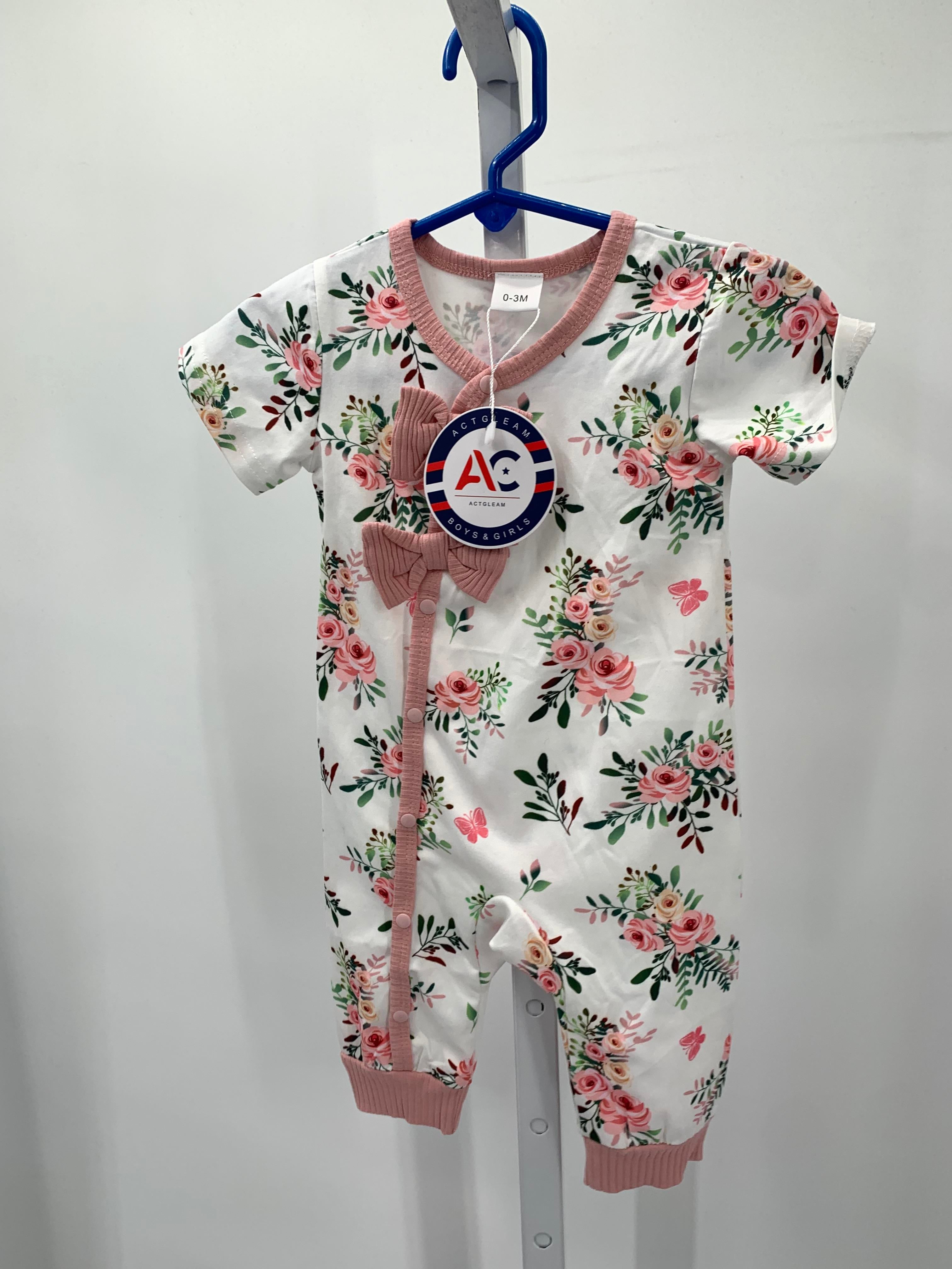 Size 0-3 months Girls Short Slv. Romper