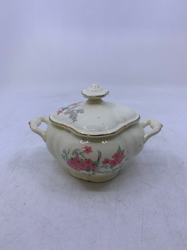 VTG W/ PINK FLOWERS GOLD DETAILS.