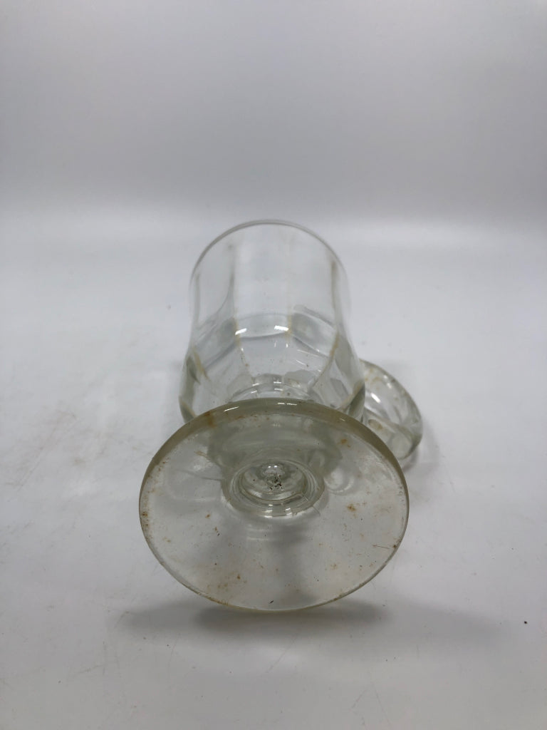 6 RIBBED IRISH COFFEE GLASSES W HANDLES.