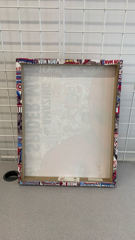 AMAZING SPIDER MAN COMIC BOOK COLLAGE CANVAS WALL ART.