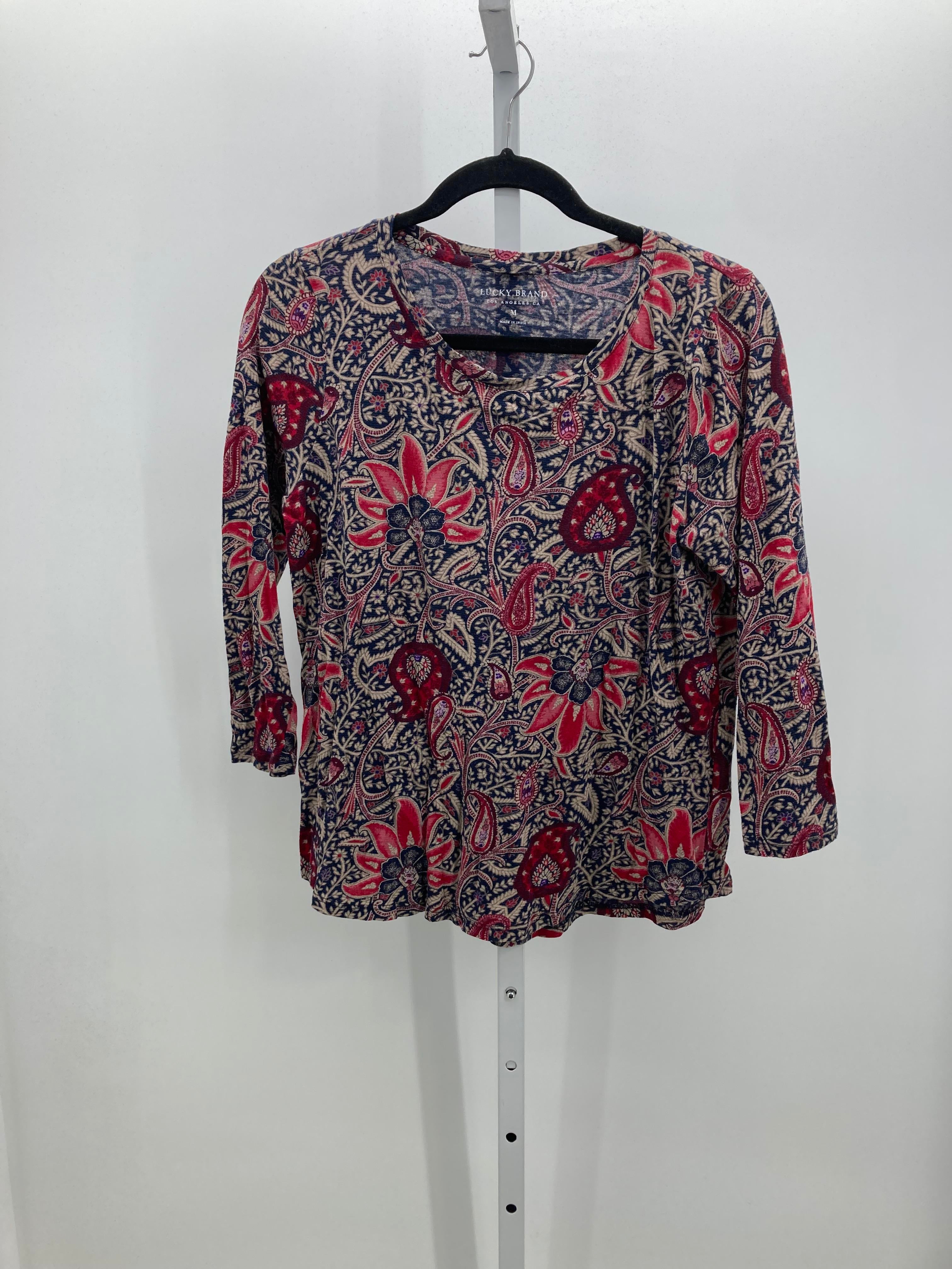 Lucky Brand Size Medium Misses 3/4 Sleeve Shirt