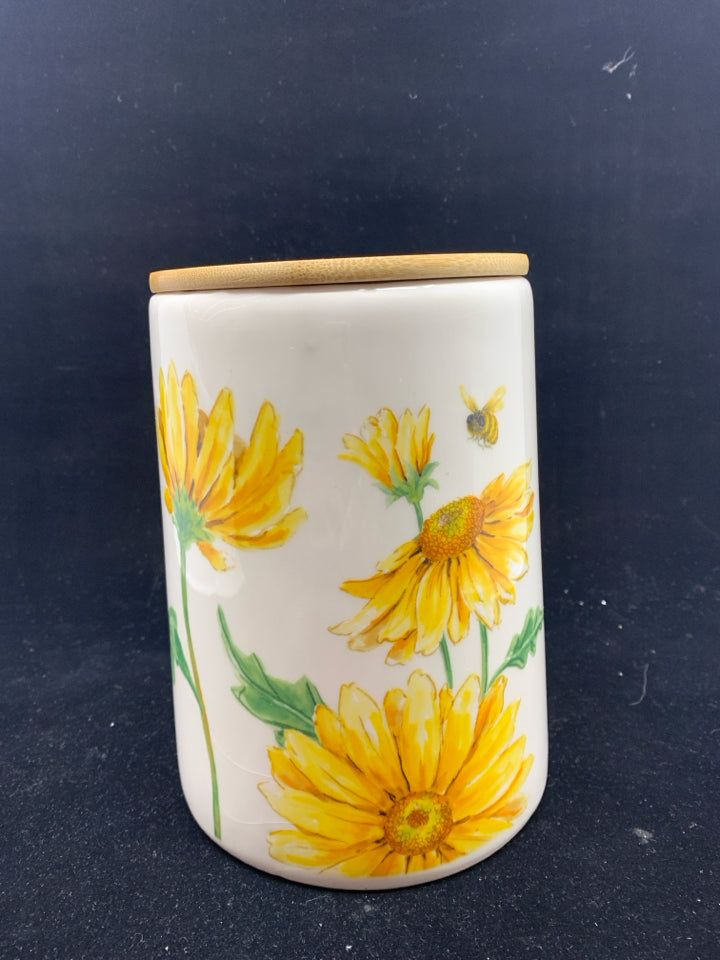 YELLOW SUNFLOWER W WOOD TOP.