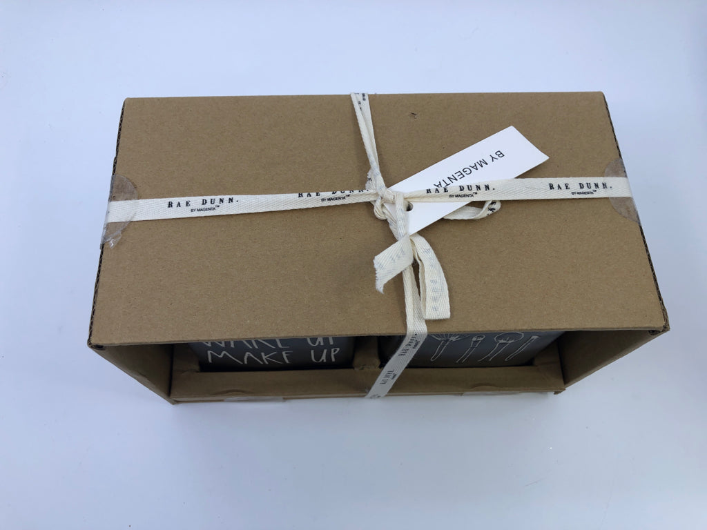 NIB WAKEUP/MAKE UP BLACK BRUSHES- RAE DUNN.