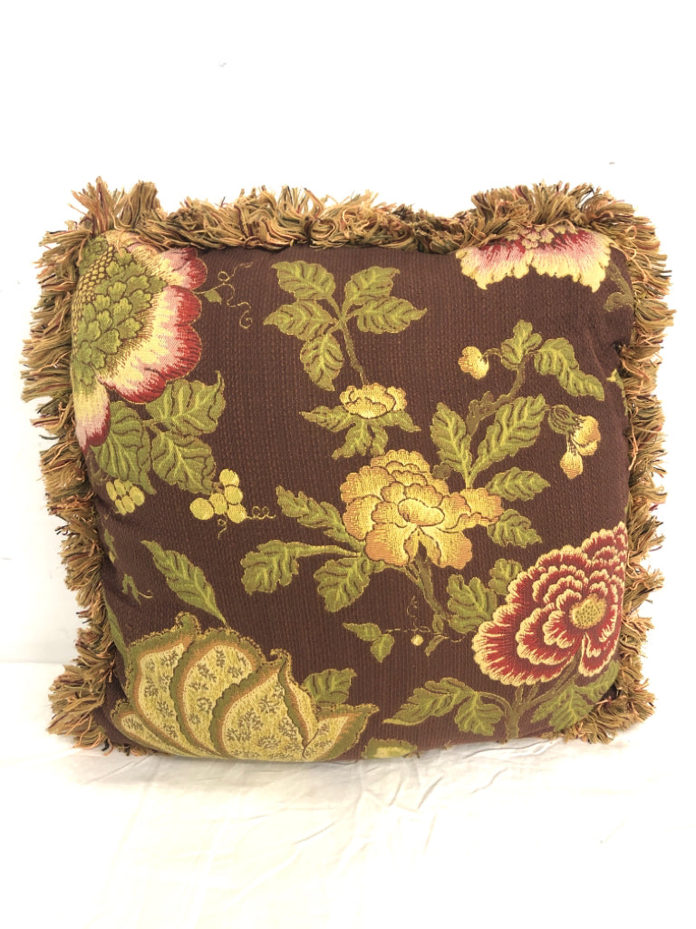 BROWN, GREEN & RED PILLOW.