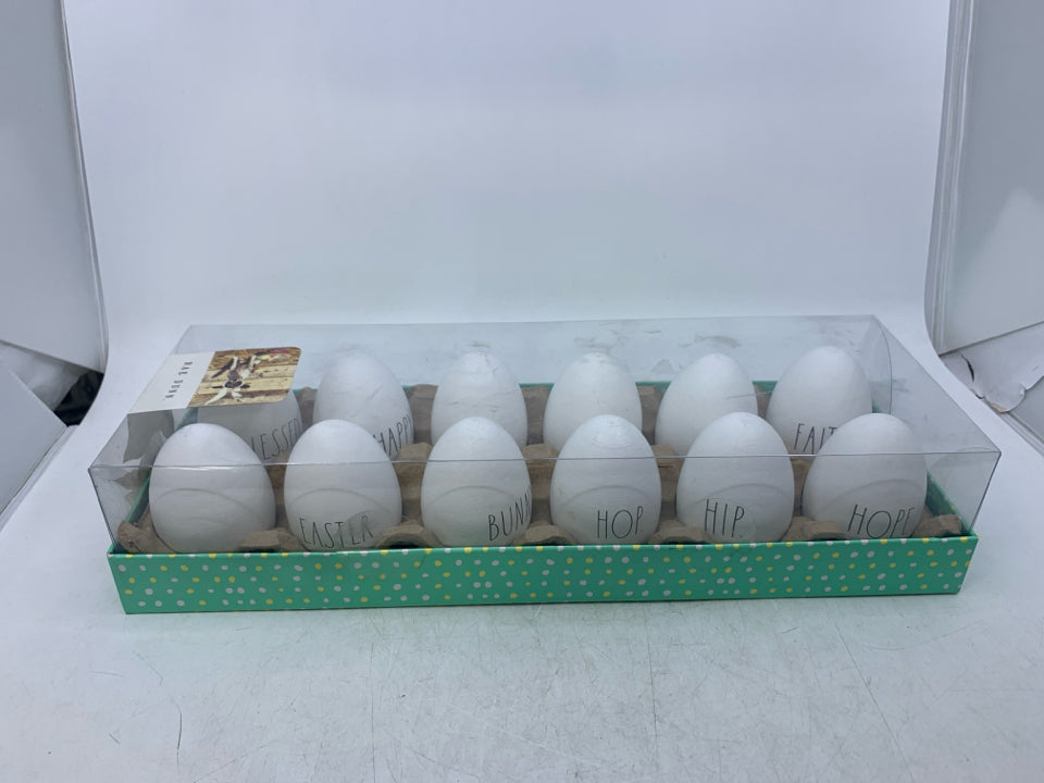 NIB 12 EASTER EGGS DECOR RAE DUNN.