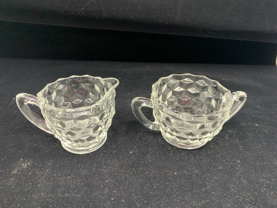 DIAMOND PATTERN SUAGR AND CREAMER.