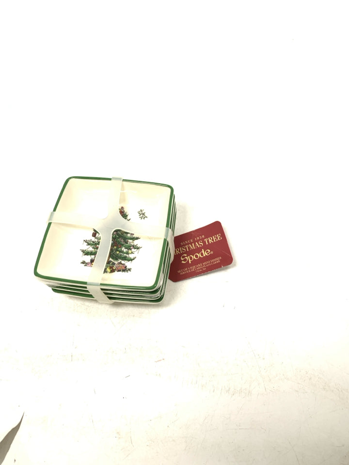 NIP E SPODE CHRISTMAS MINI SQUARE DISHES.