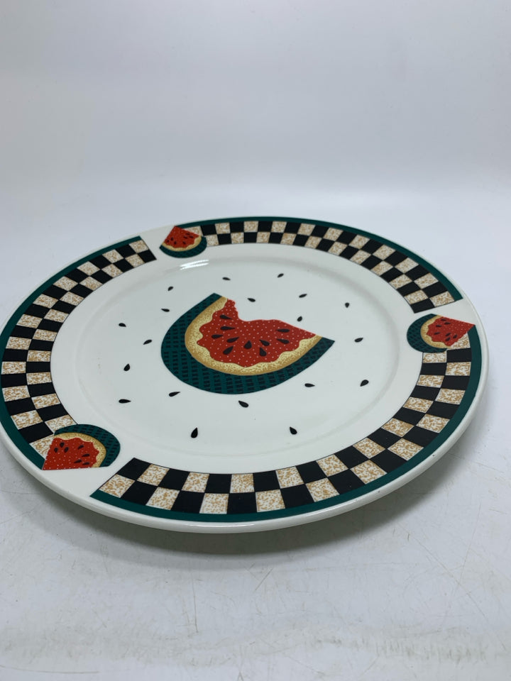 CIRCLE CHECKERED WATERMELON PLATTER.