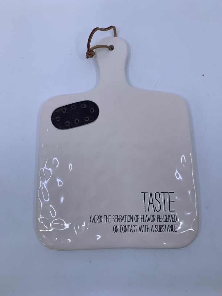 WHITE CERAMIC DEFINITION OF TASTE CHEESE BOARD.