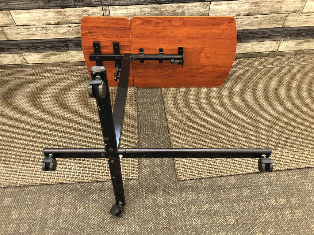 ADJUSTABLE FAUX WOOD DESK.