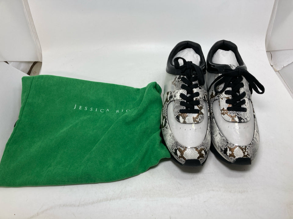 Jessica Rich Transparent "Gold Snake" Sneakers w/ Bag- New (Eur-39, US-8-9)