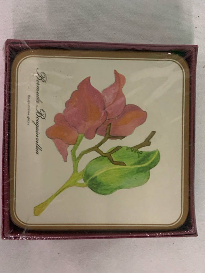 NIP BERMUDA FLORAL COASTERS.