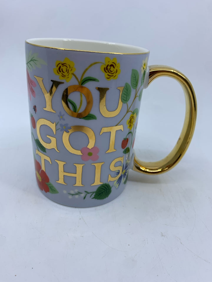 YOU GOT THIS FLORAL MUG W/ GOLD RIFLE PAPER CO.