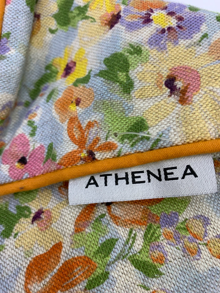 ATHENA SPRING FLORAL PILLOW SHAM W/ORANGE BORDER.