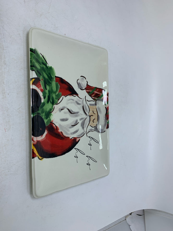 MUDPIE HO HO HO RECTANGLE SANTA TRAY.