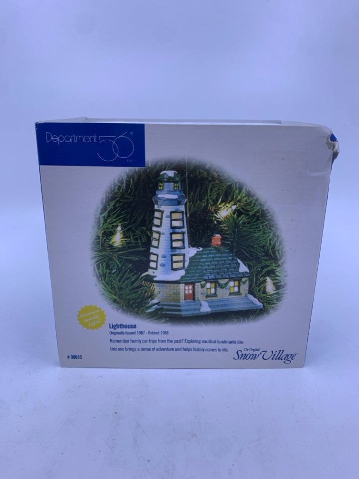 NIB DEPT 56 LIGHT HOUSE ORNAMENT SNOW VILLAGE