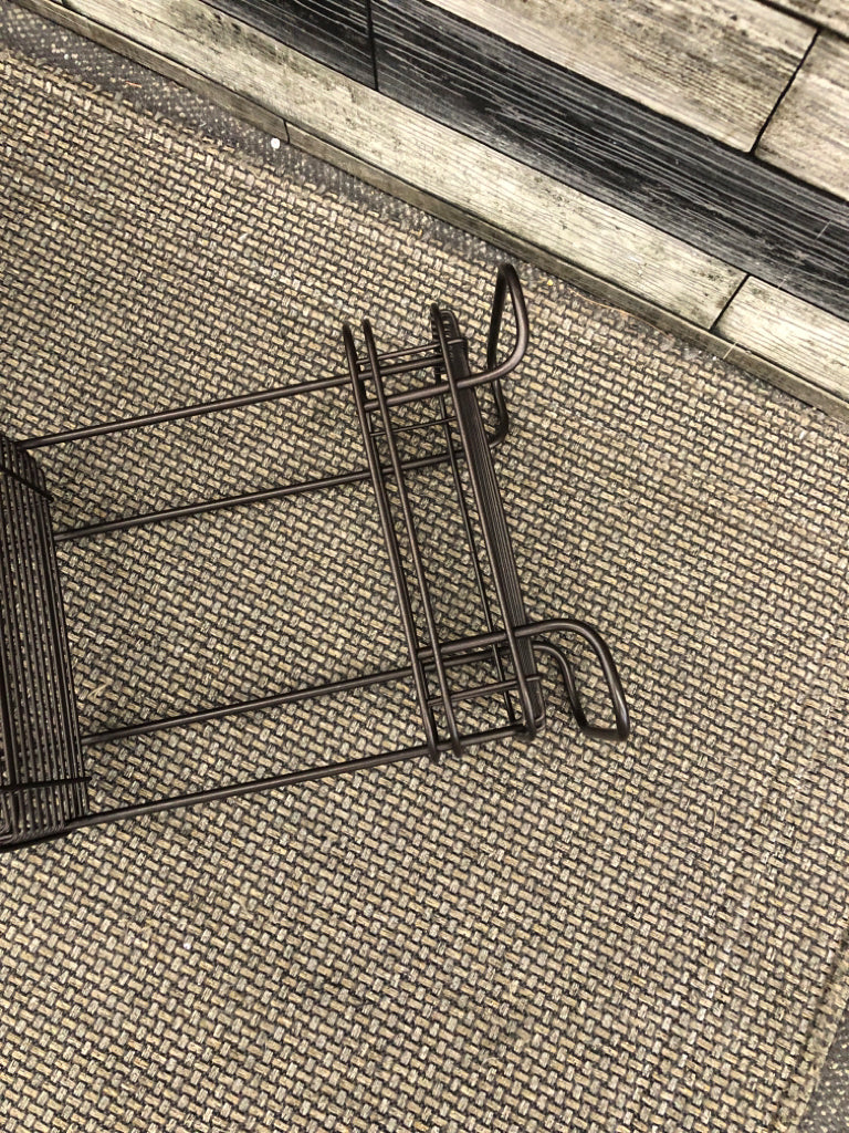 3-TIER SQUARE ORGANIZER W/DARK BROWN METAL.