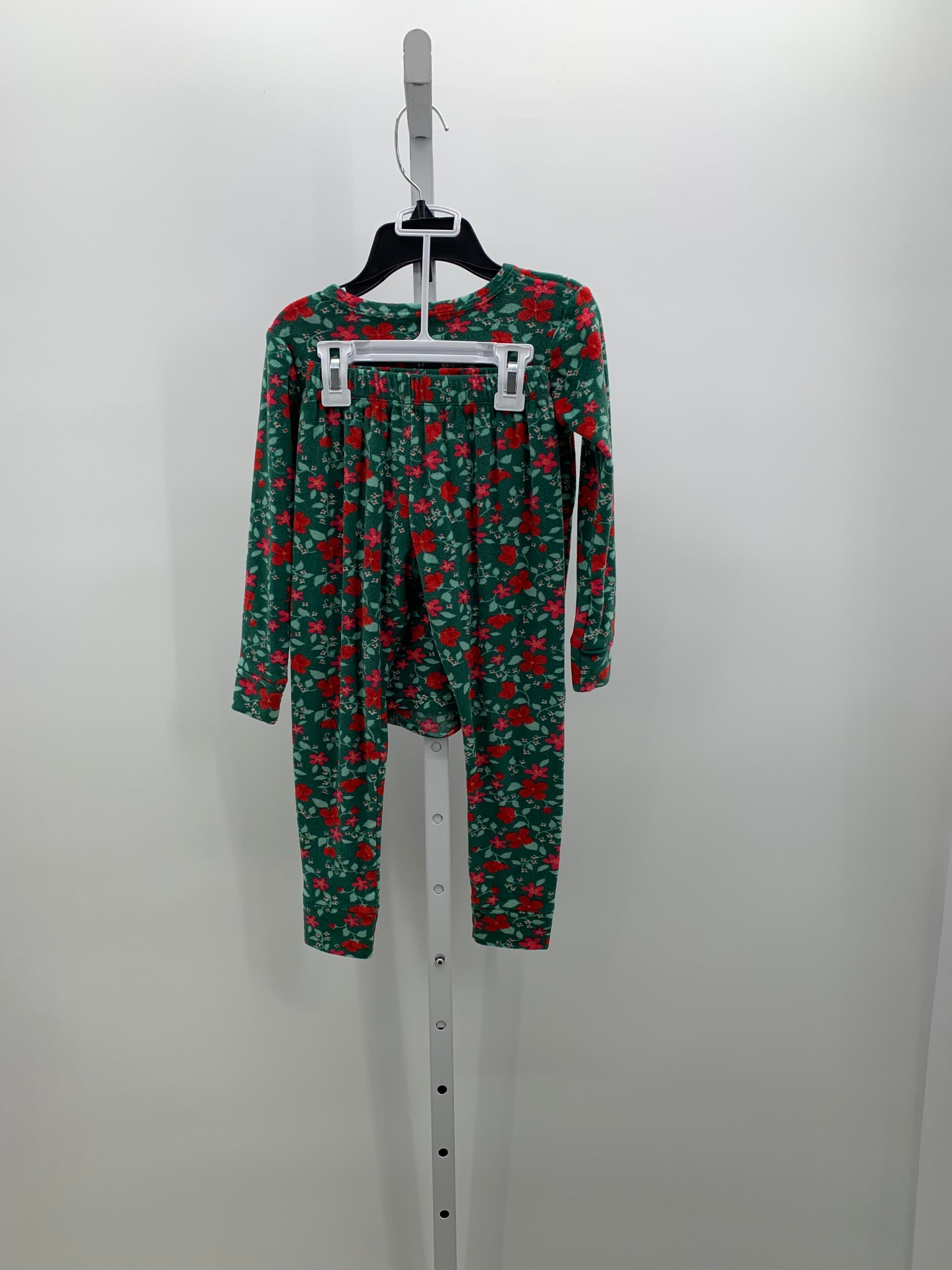 FLEECE PJS RED FLOWERS