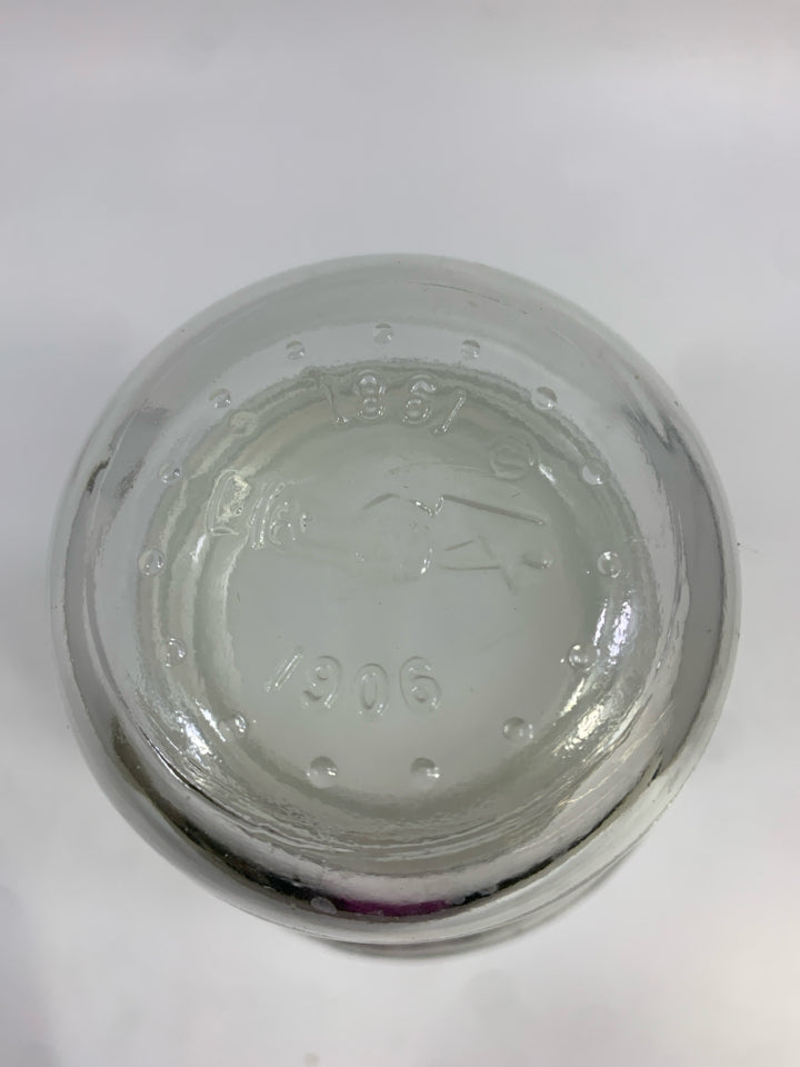 PLANTERS PEANUT EMPTY MASON JAR W/LID.