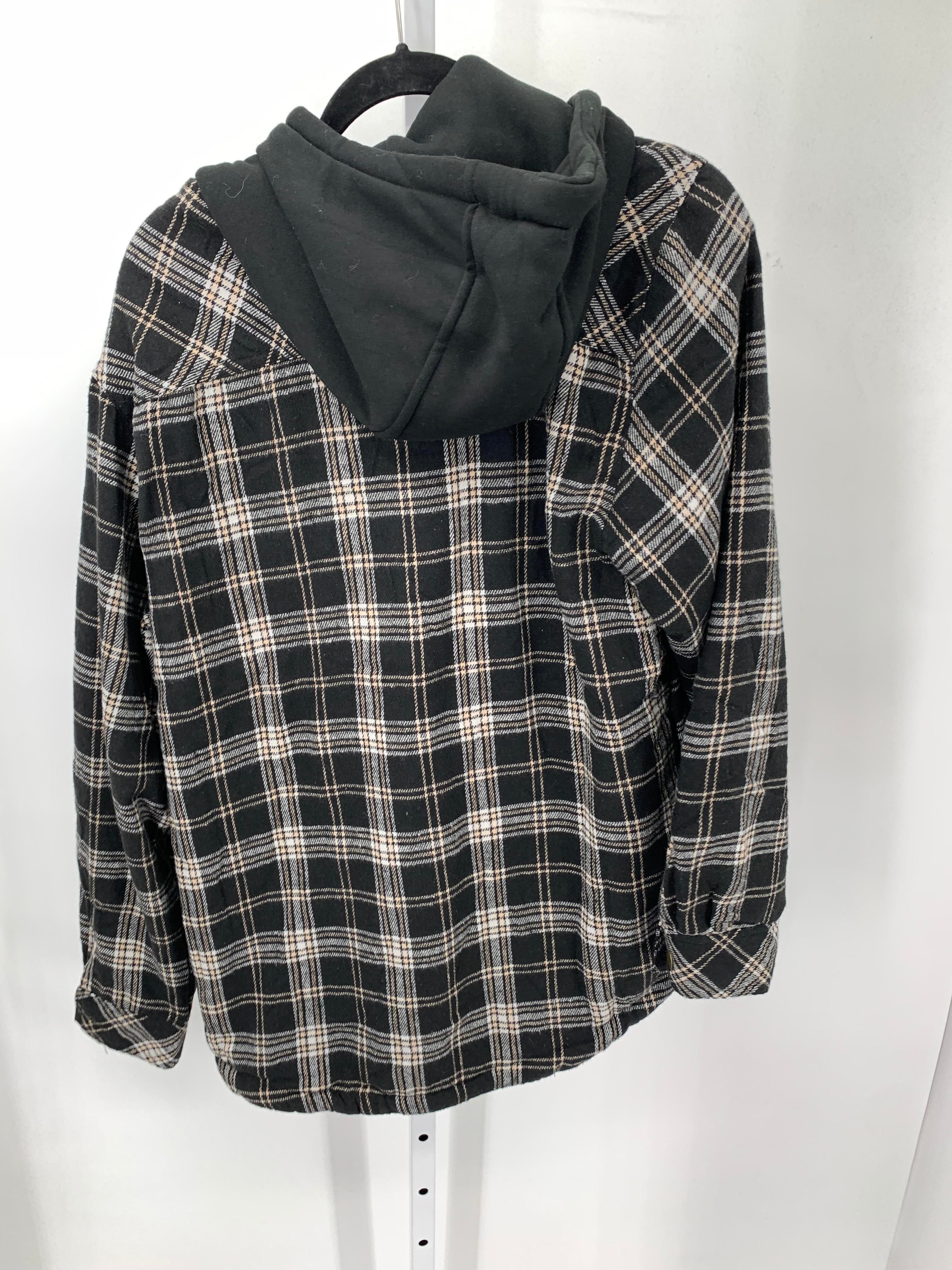 HOODED PLAID FLEECE LINED.