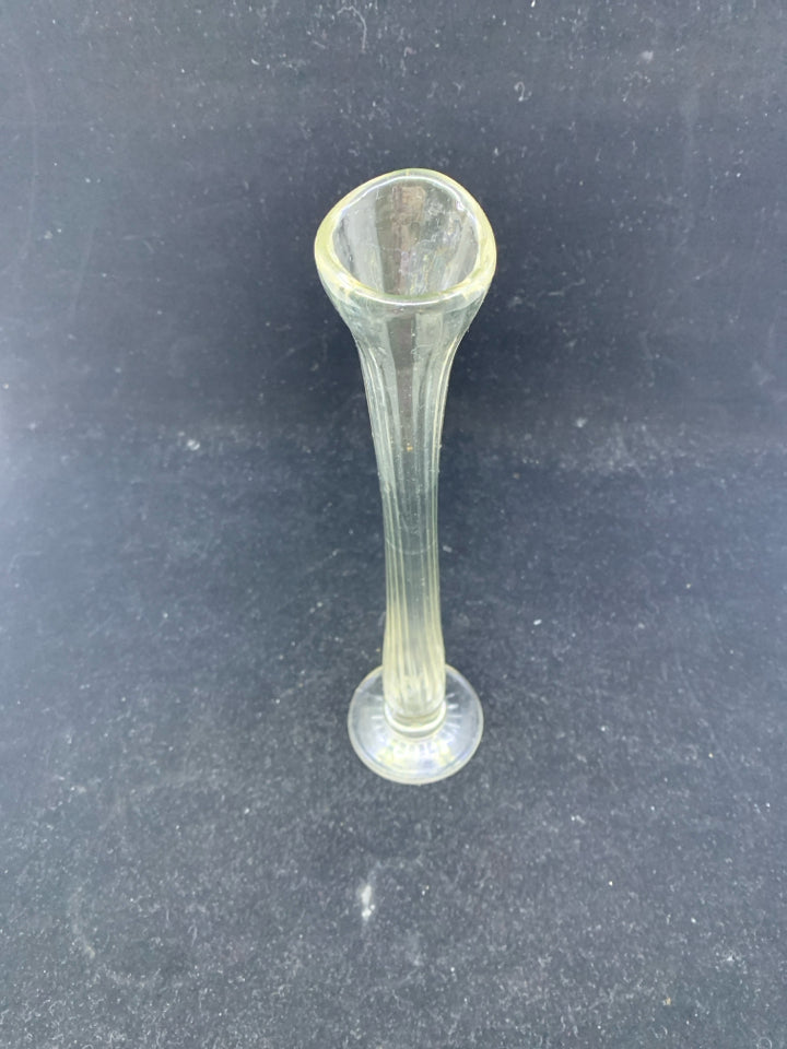 SKINNY CLEAR GLASS BUD VASE.